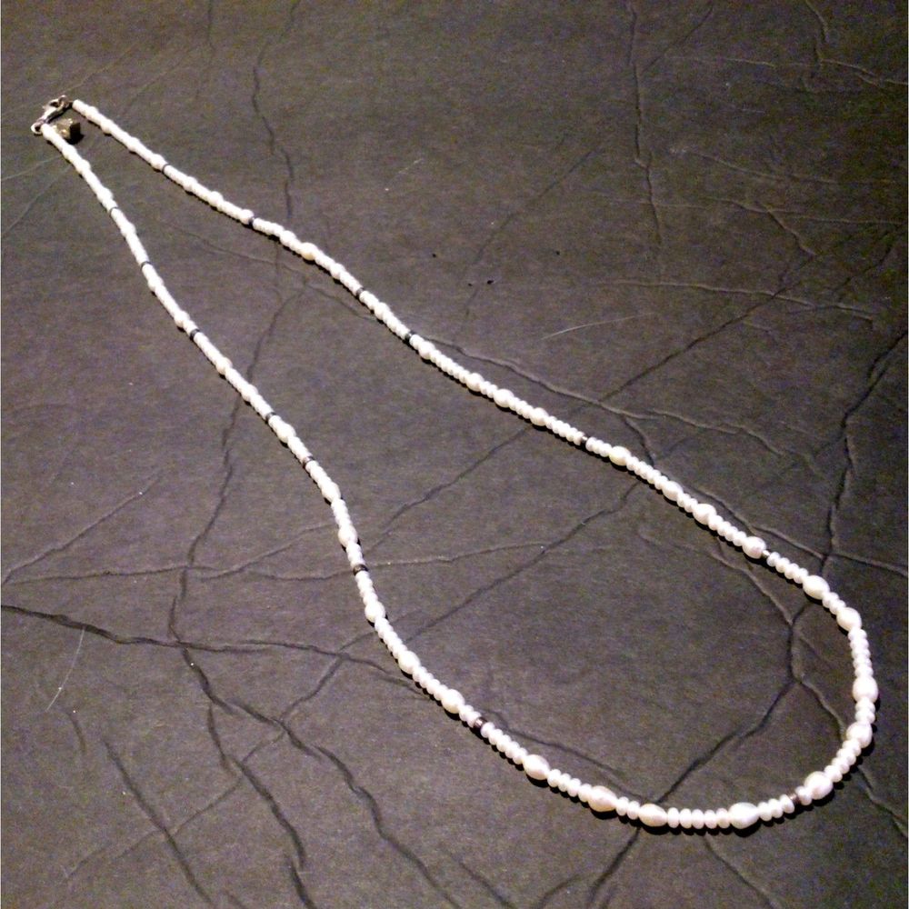 White Freshwater Pearl Sterling Silver Necklace